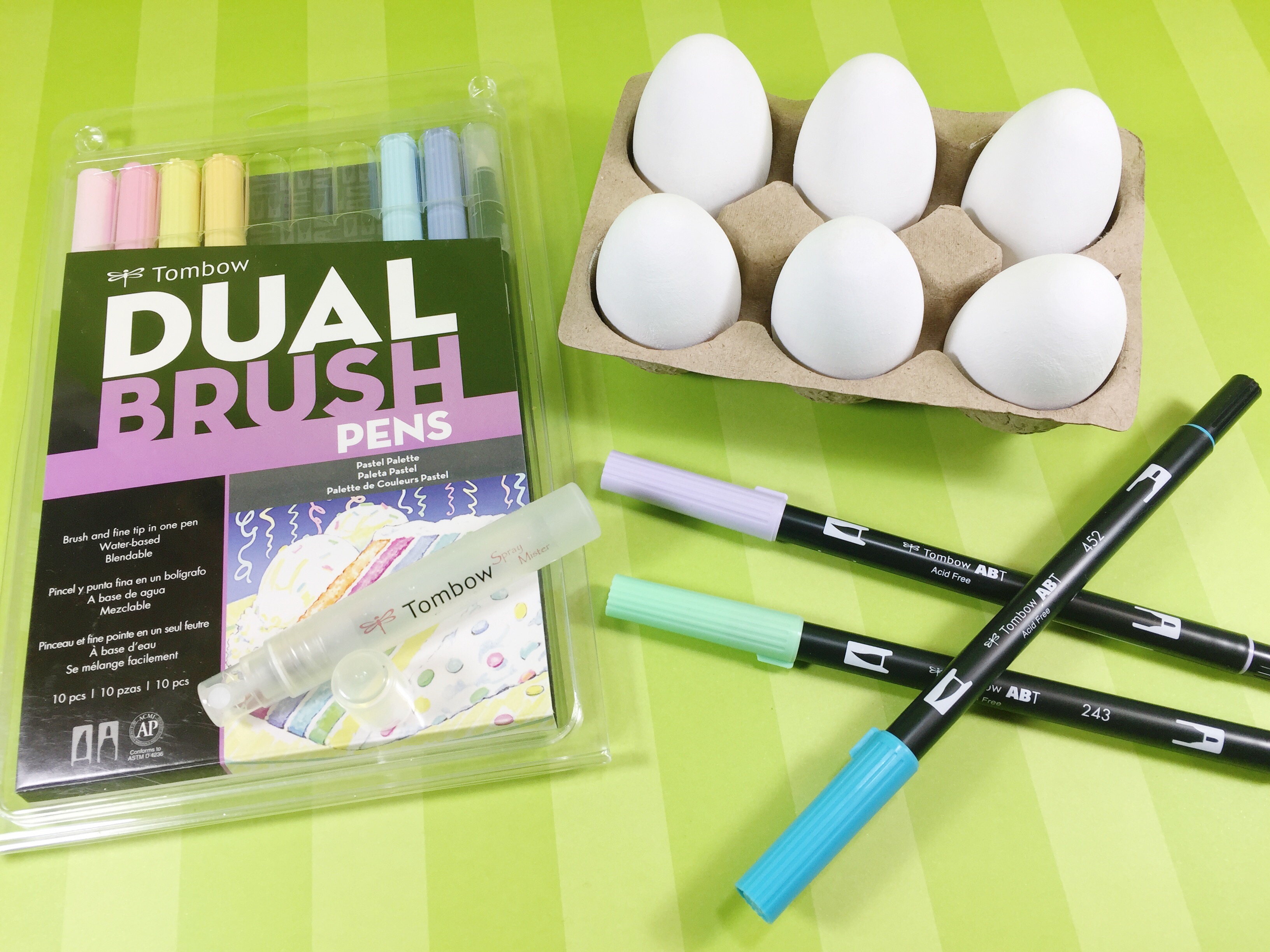 How to create watercolor Easter Eggs with Tombow Dual Brush Pens