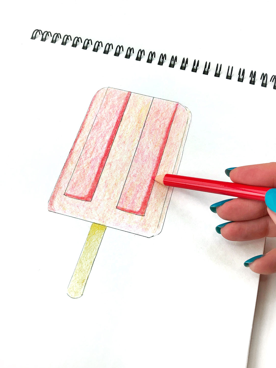 How to Draw a Colored Pencil Popsicle by Jessica Mack on behalf of Tombow.