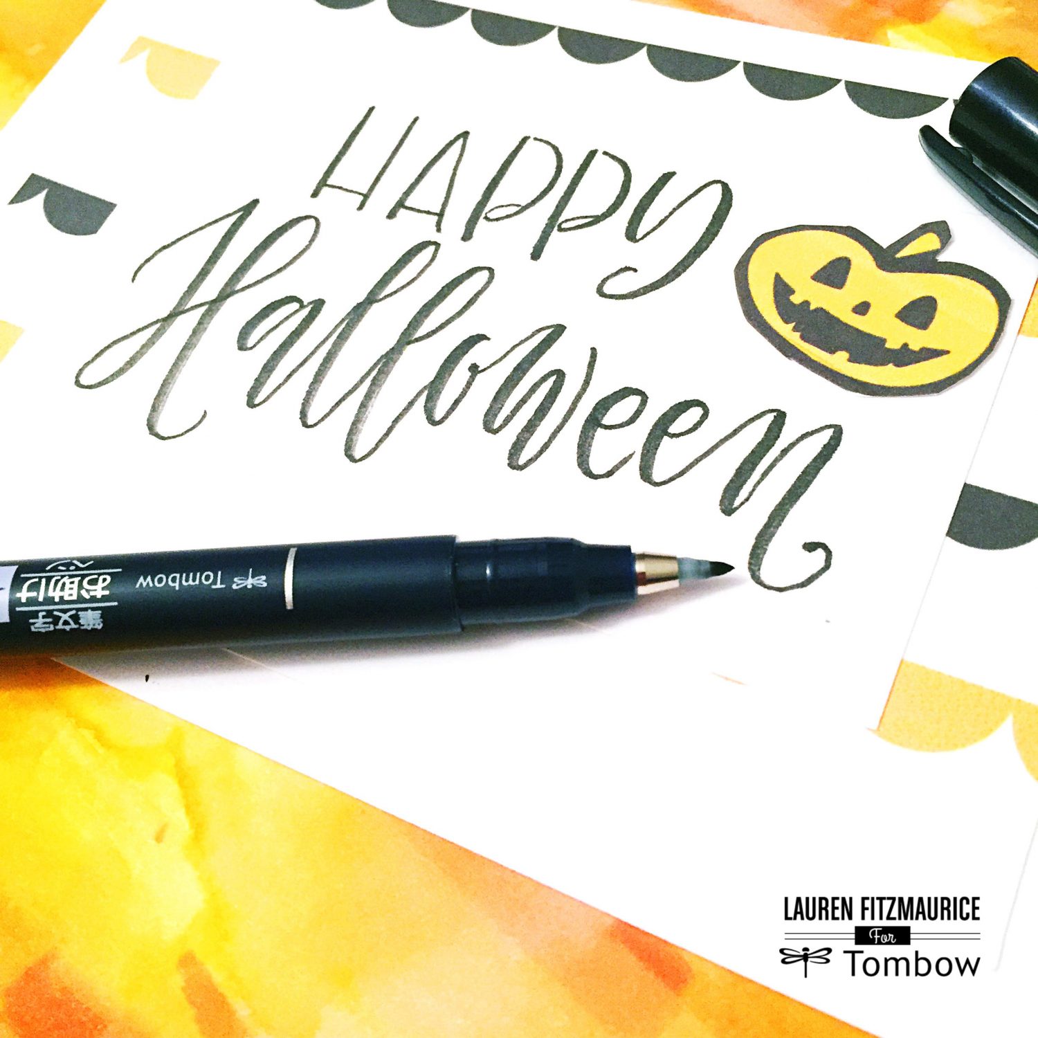 halloween cards with tombow and paper cakes