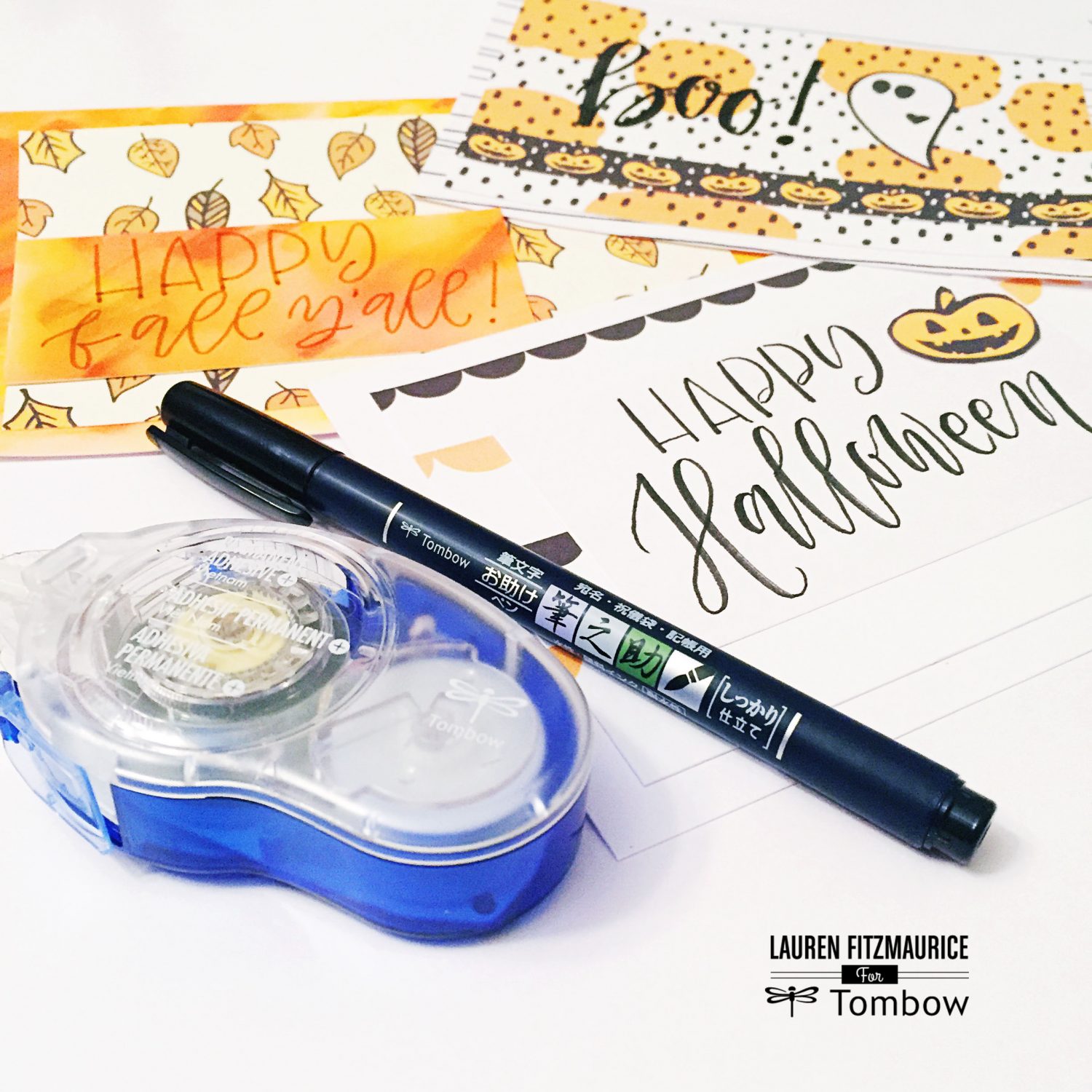 halloween cards with tombow and paper cakes