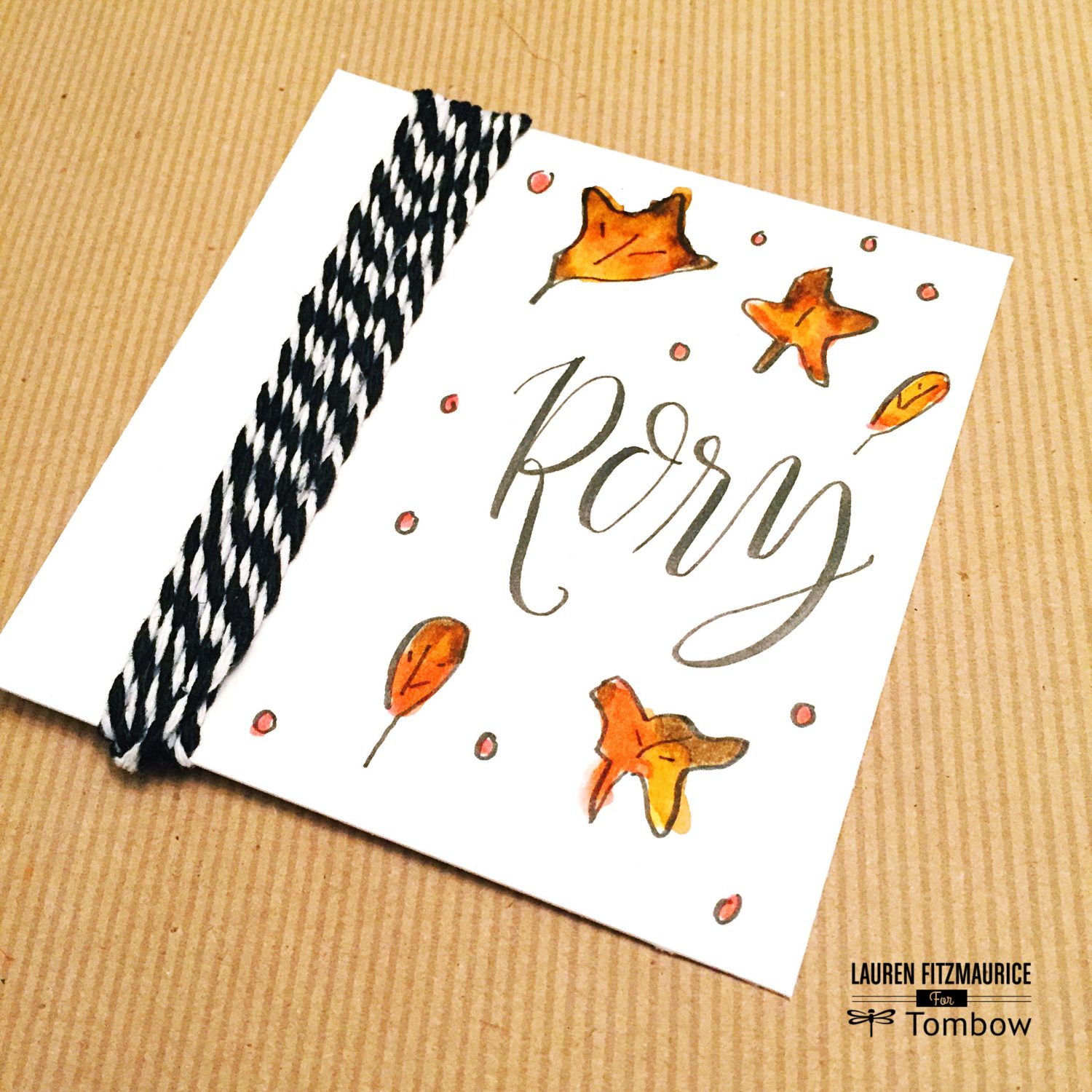 fall place cards with Tombow