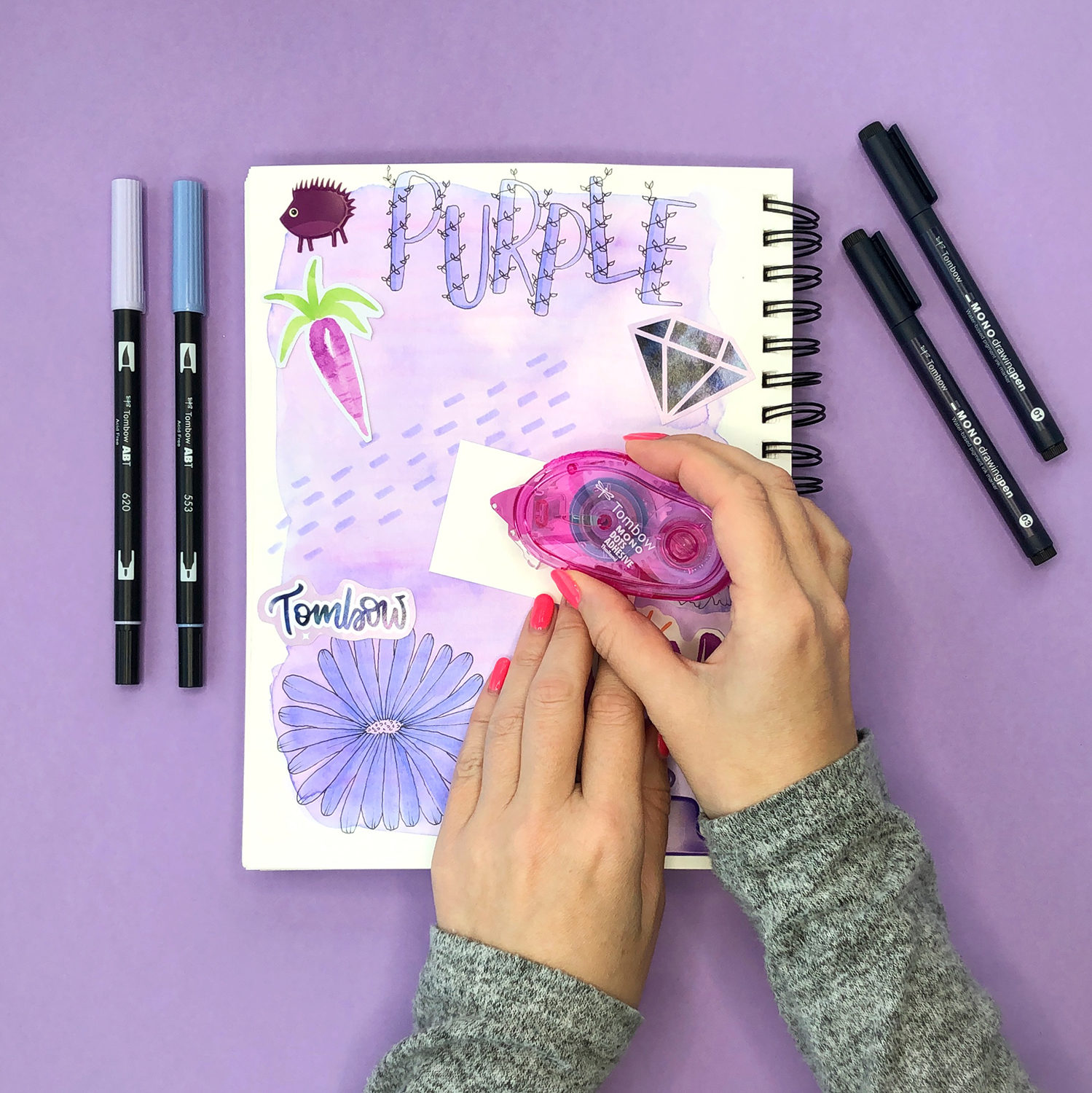 How To Art Journal with Scrapbook Supplies - Tombow USA Blog