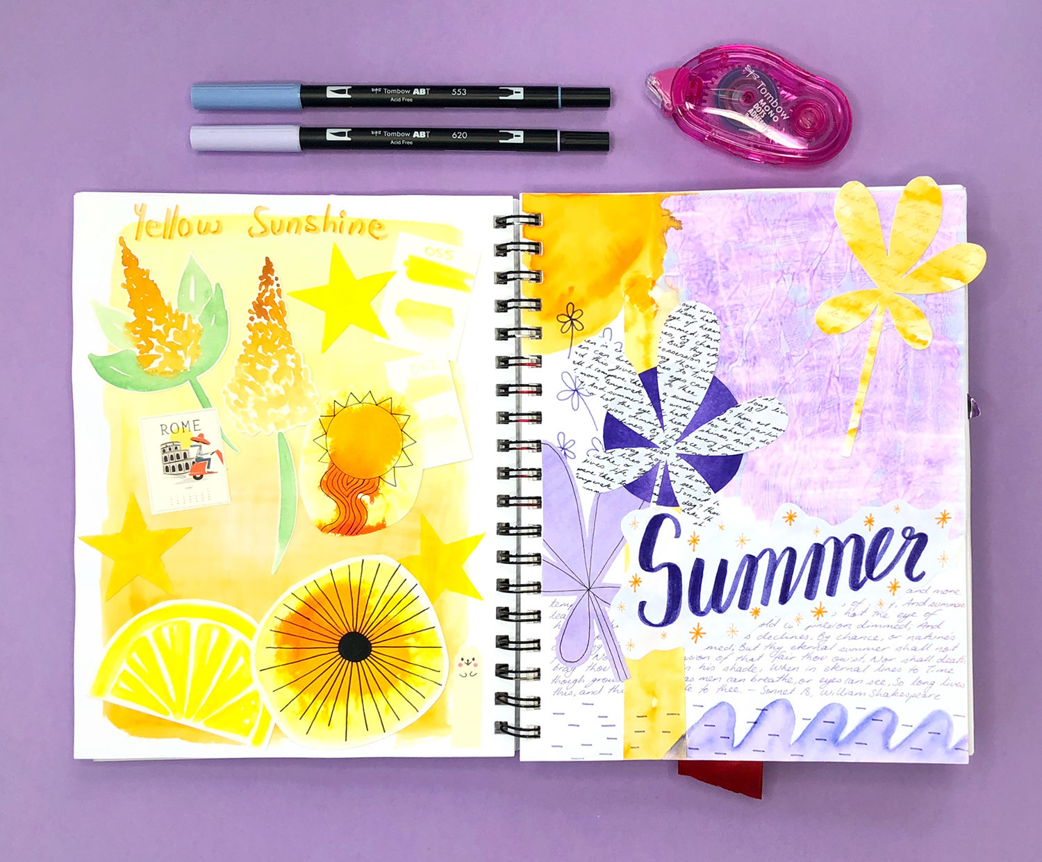 DIY Tropical Art Journal - Tombow USA Blog