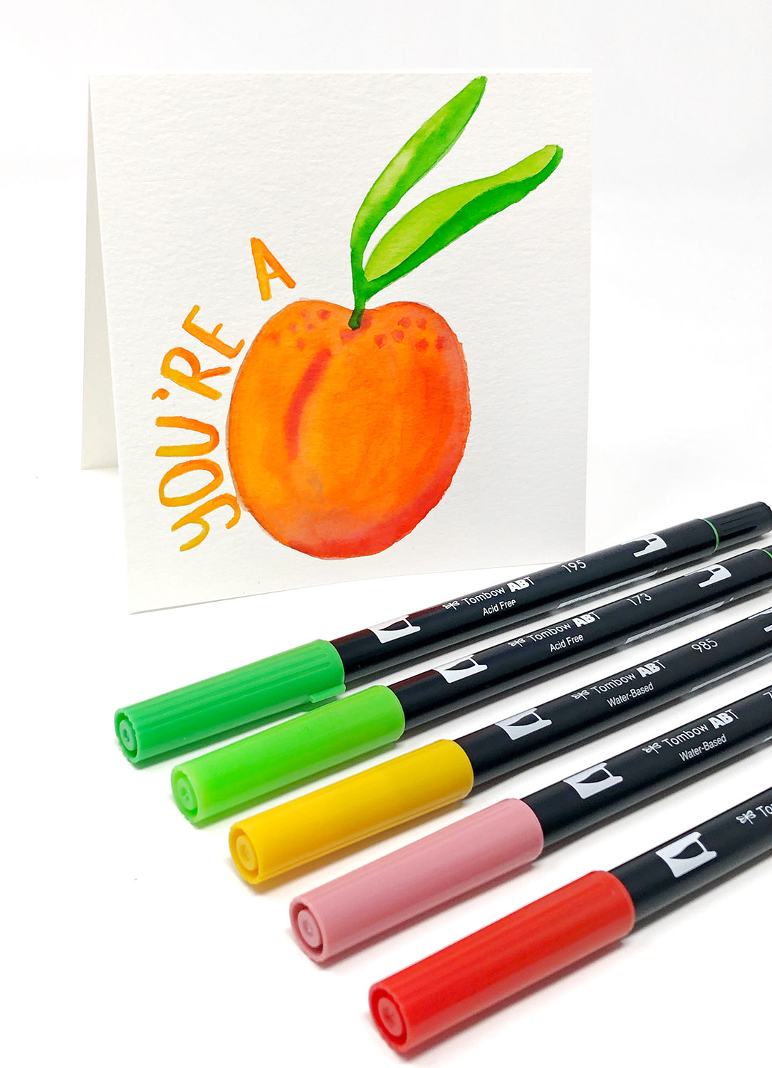 Create a Watercolor Peach with Jessica Mack on behalf of Tombow