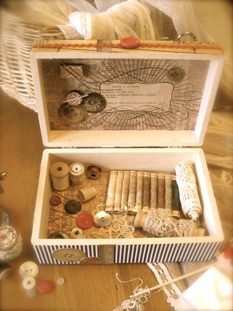 Mixed Media Sewing Box by Marie Browning Tombow USA Blog