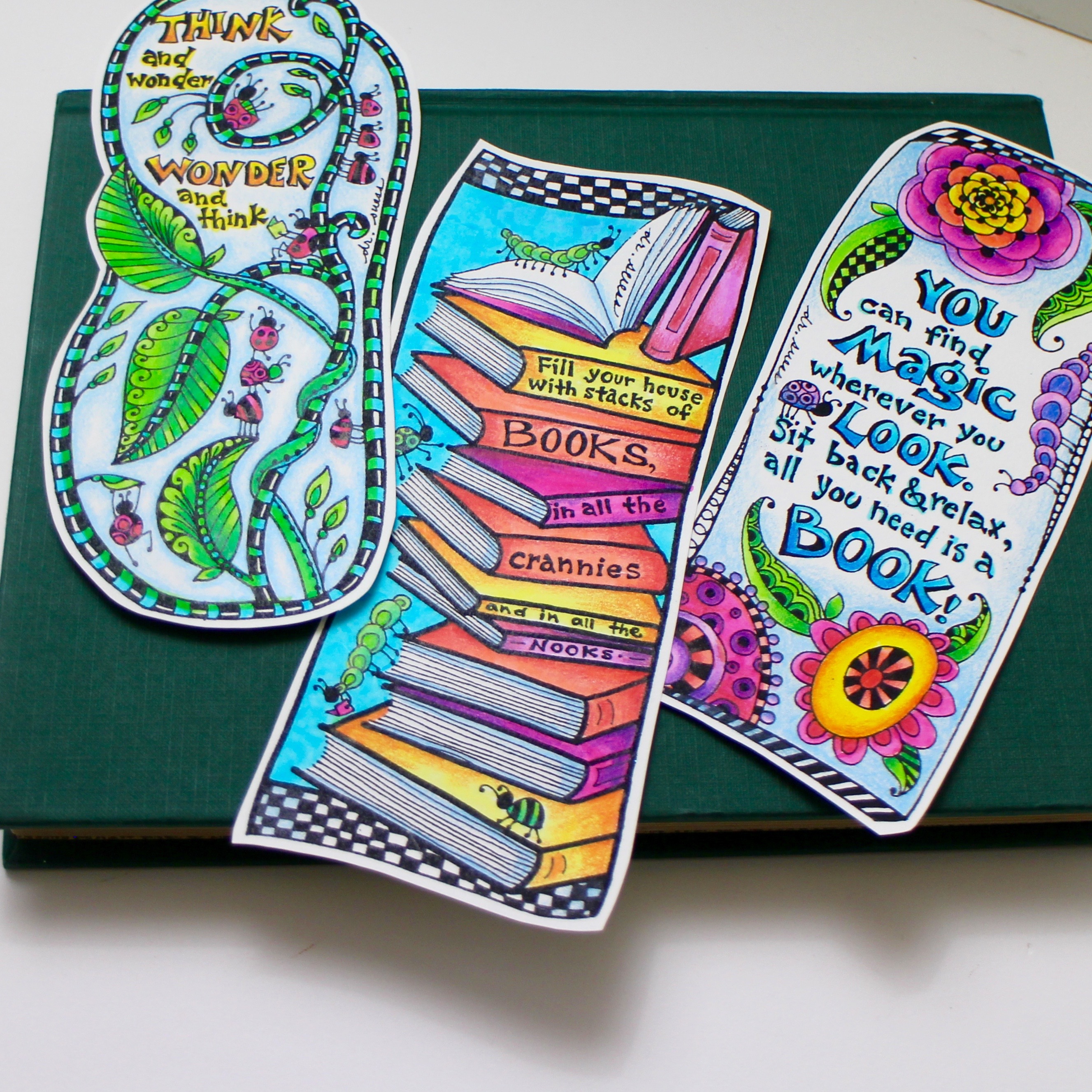 free printable Dr. Seuss inspired bookmarks @marie browning