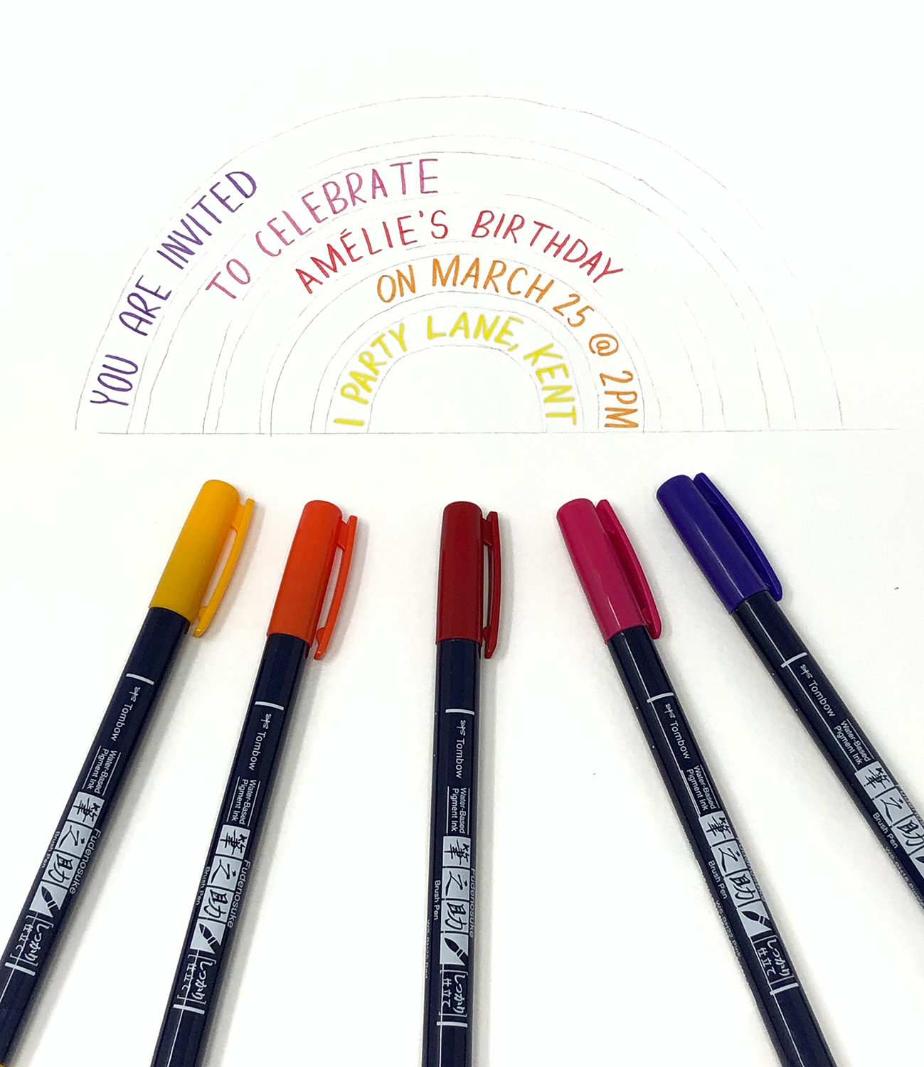 Invisible Ink Effect with Fudenosuke Colors by Jessica Mack on behalf of Tombow