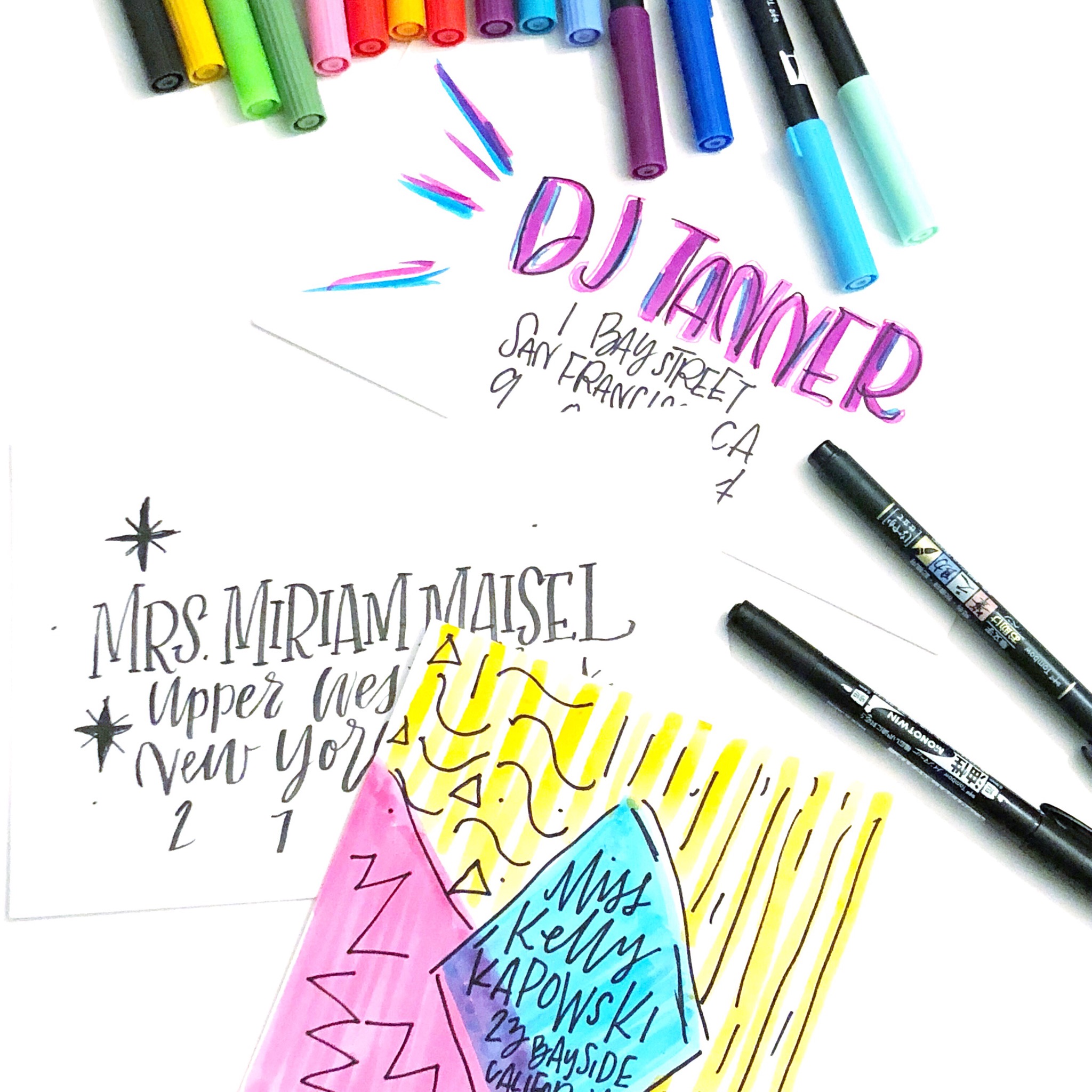 Lauren Fitzmaurice of @renmadecalligraphy shows you three simple steps for creating fun decade-inspired happy mail. Use color, style, and your favorite products from Tombowusa.com to create Handlettered envelopes that will help remind you of the good ole days.
