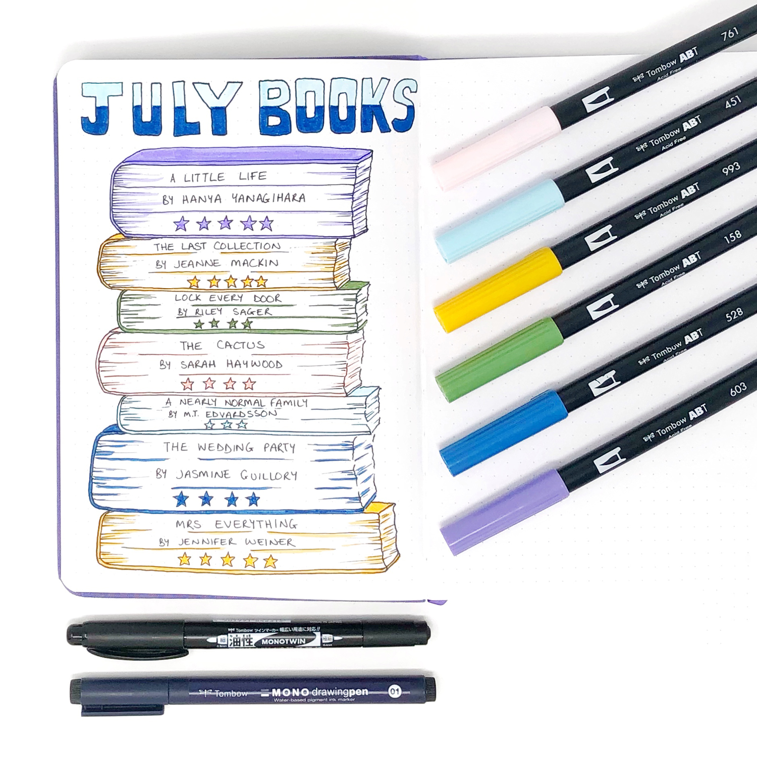 Create a Book Tracker by Jessica Mack on behalf of Tombow