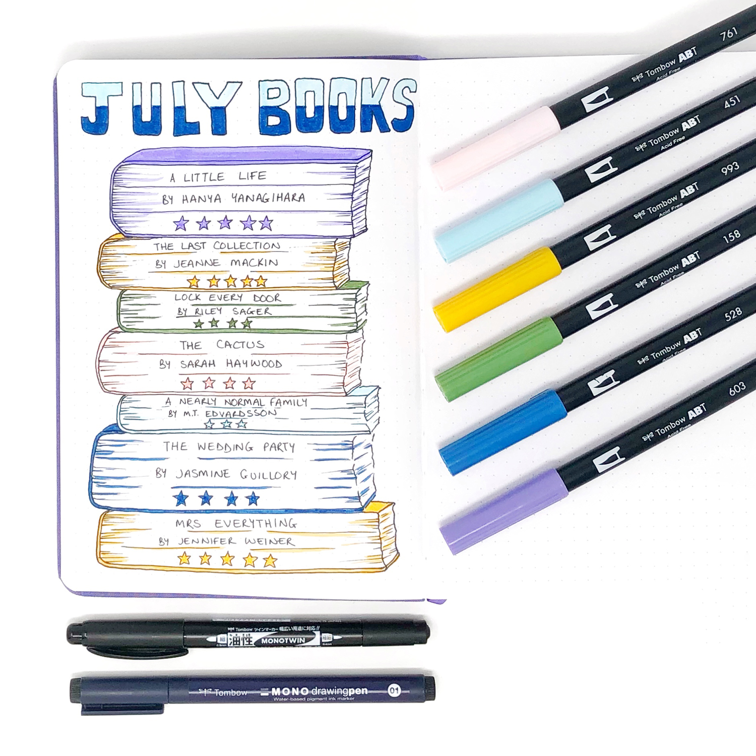 Make Your Own Book Tracker - Tombow USA Blog