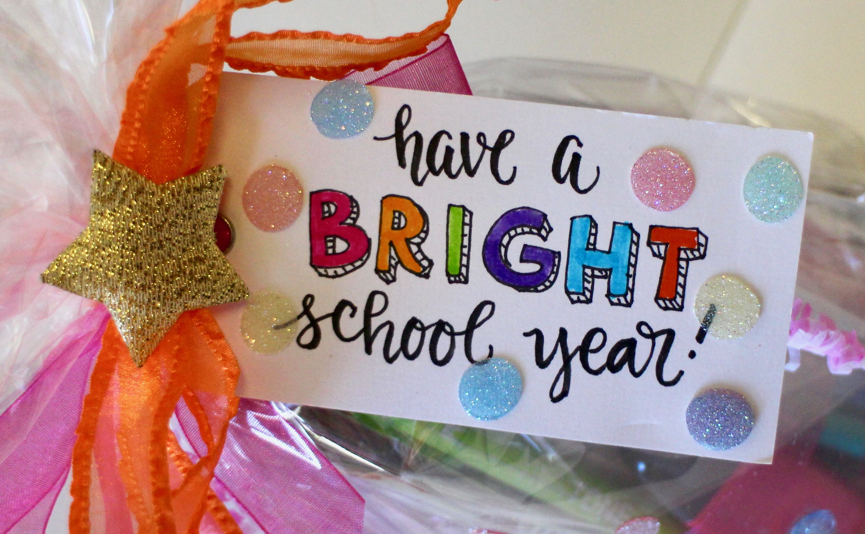 brightly colored gift tag