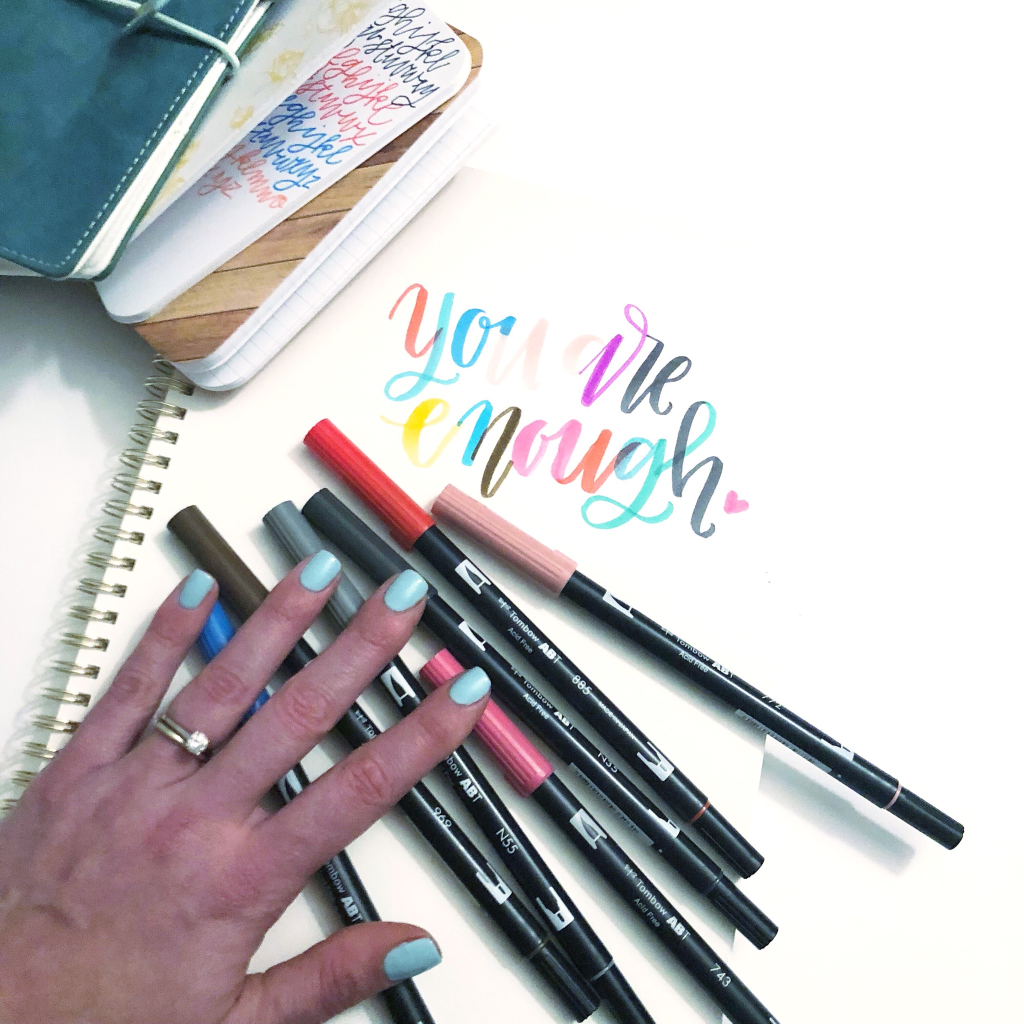 Lauren Fitzmaurice of @renmadecalligraphy shows you 5 fun ways to practice lettering using products from Tombow USA and Webster's Pages.