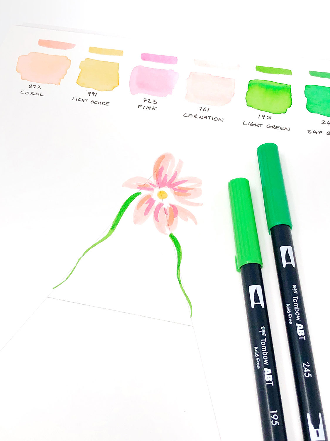 Spring Letters with Dual Brush Pens by Jessica Mack on behalf of Tombow