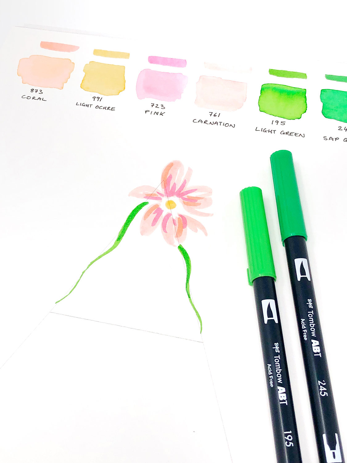 How to Watercolor with Tombow Brush Pens and Rubber Stamps - Tombow USA Blog