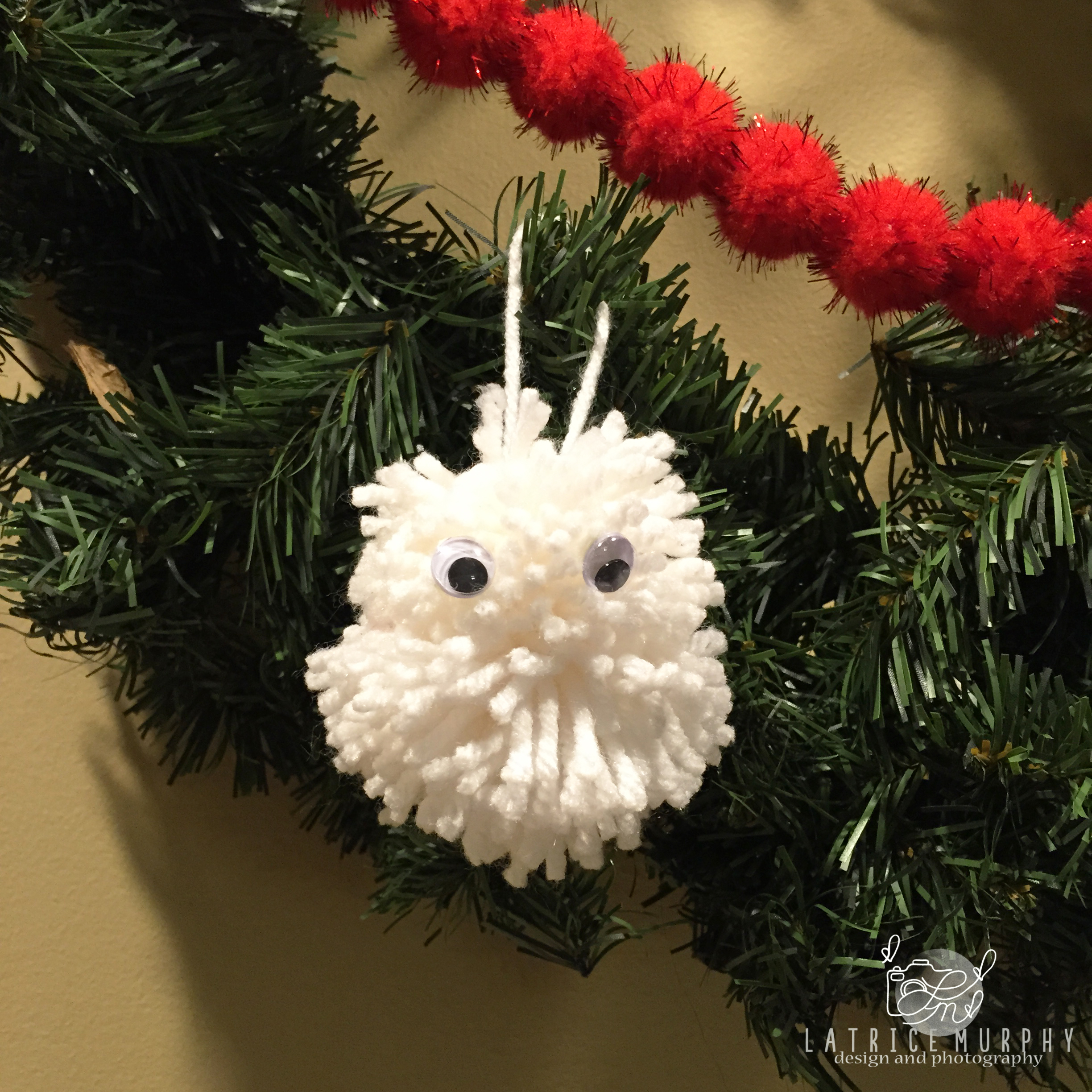 White Pom Pom Christmas Tree 