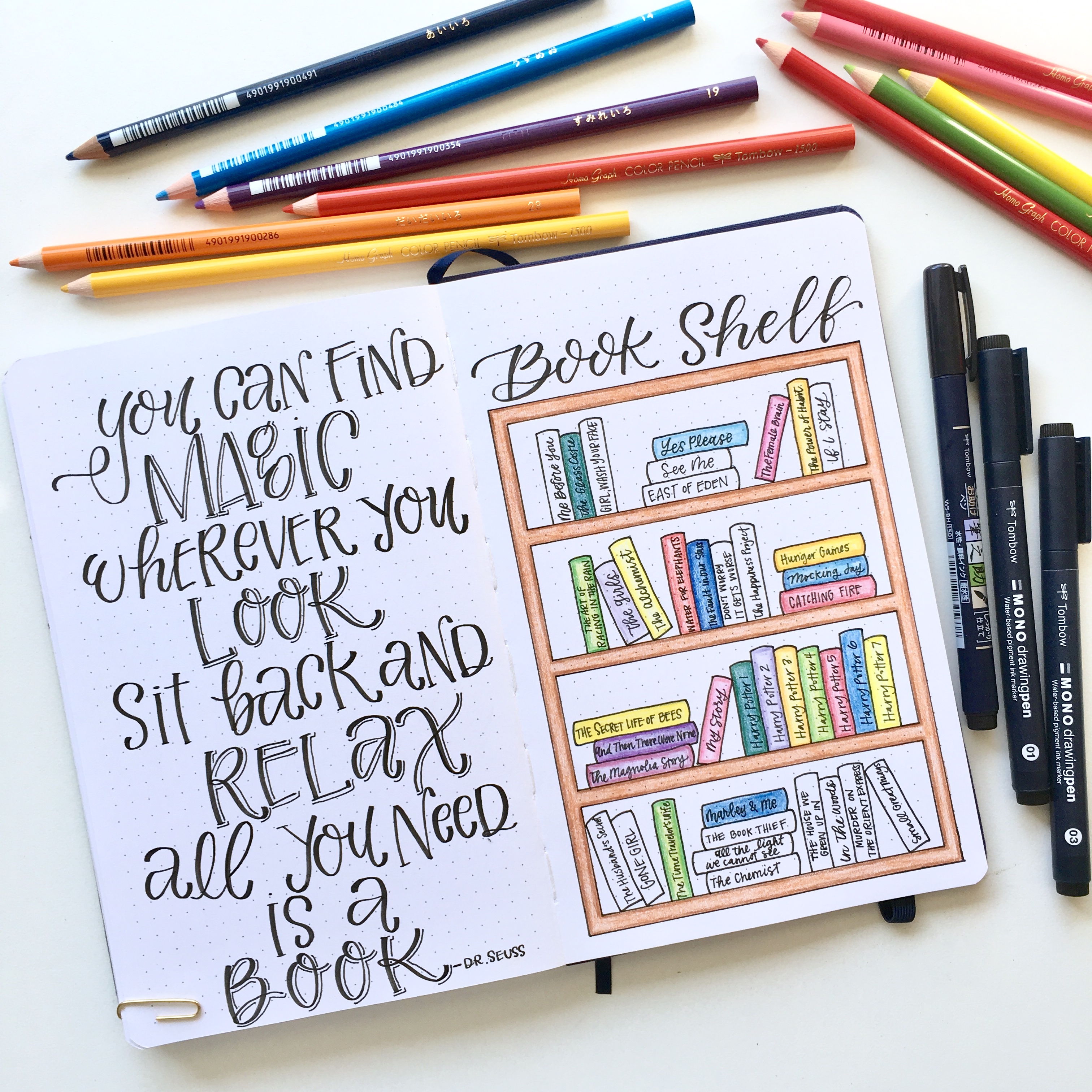 Easy How to Draw a Book Tutorials for Bujo Spreads