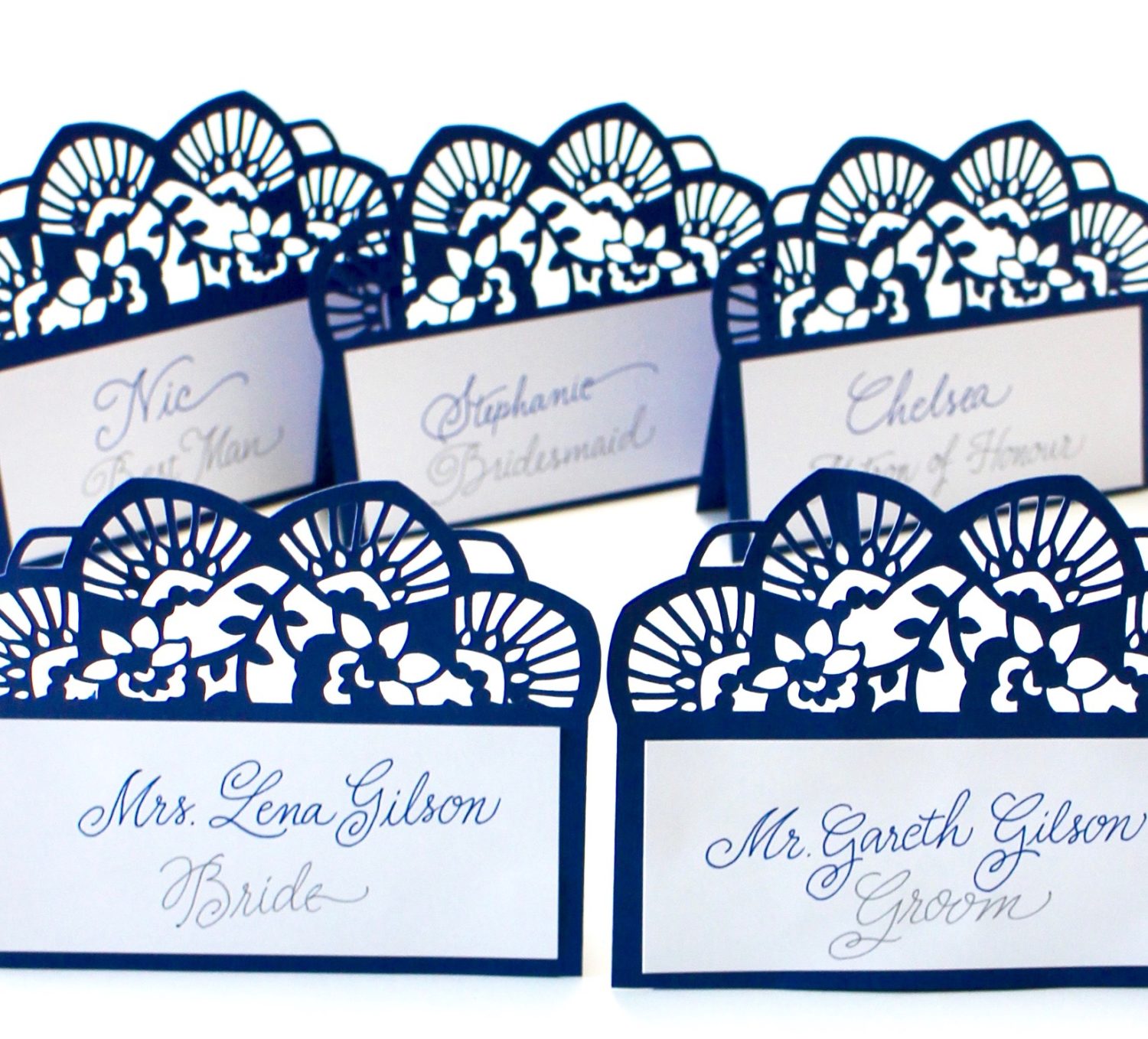 finished wedding place cards