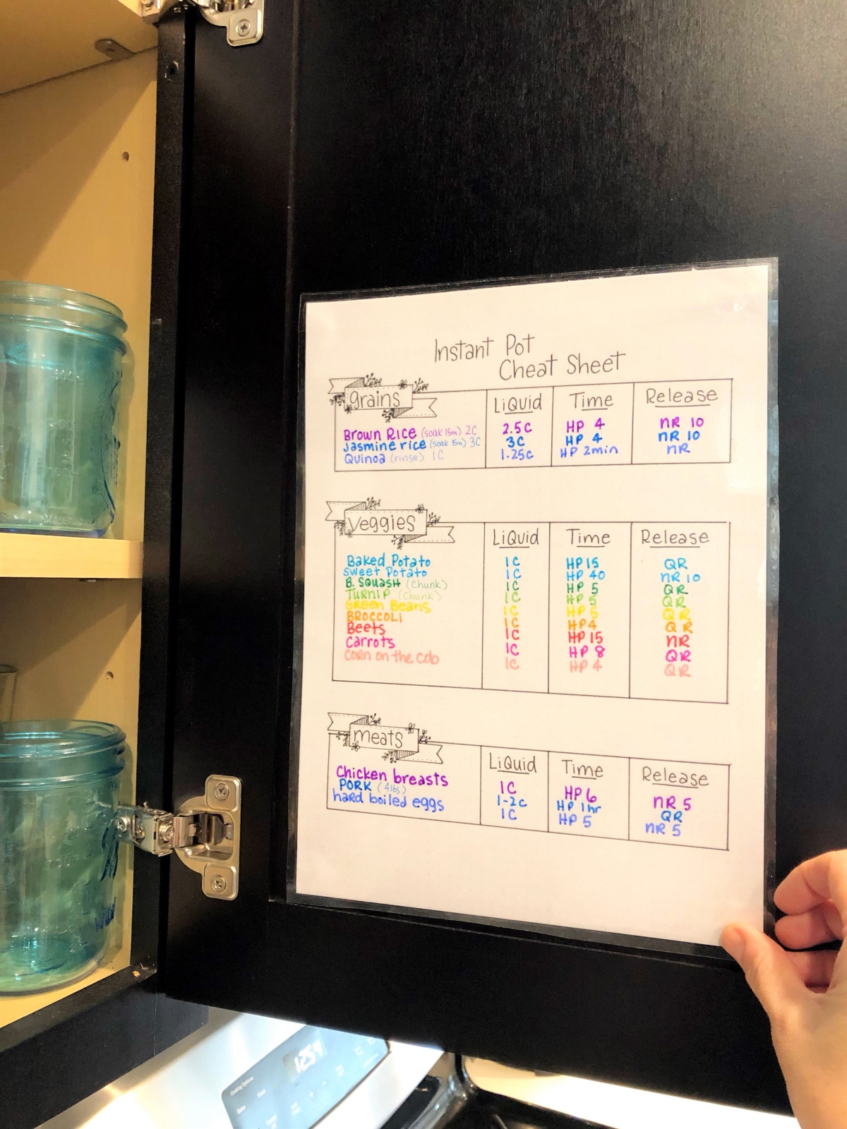 DIY Instant Pot Cheat Sheet with TwinTone Markers. Learn how with @aheartenedcalling #tombow #tombowusa #instantpot