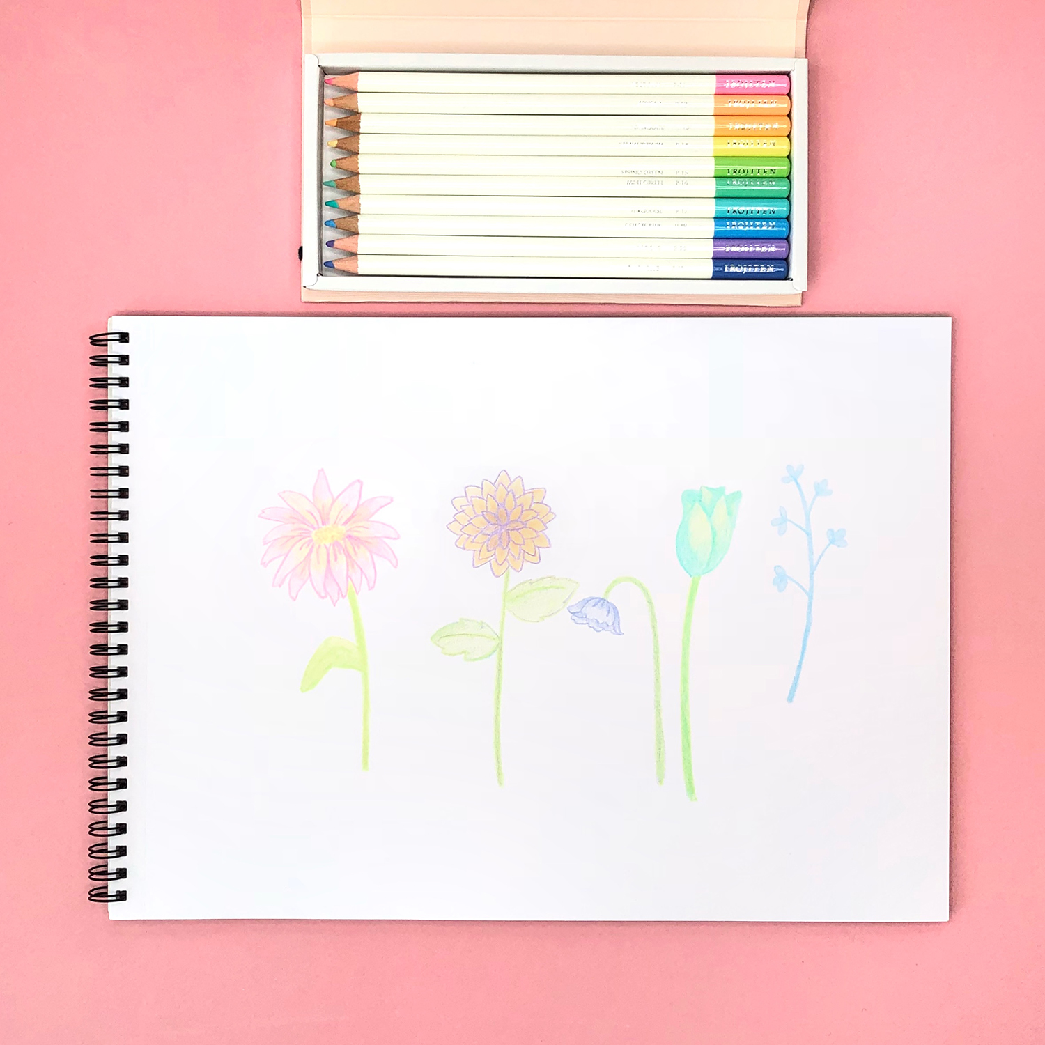 Make these cute colored pencil cards for spring, by Jessica Mack on behalf of Tombow