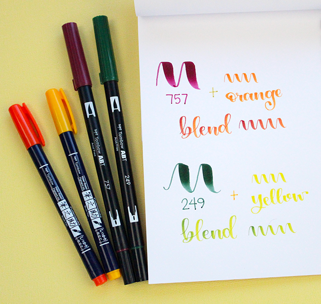 Calligraphy: Indirect Blending With Tombow Dual Brush Pens