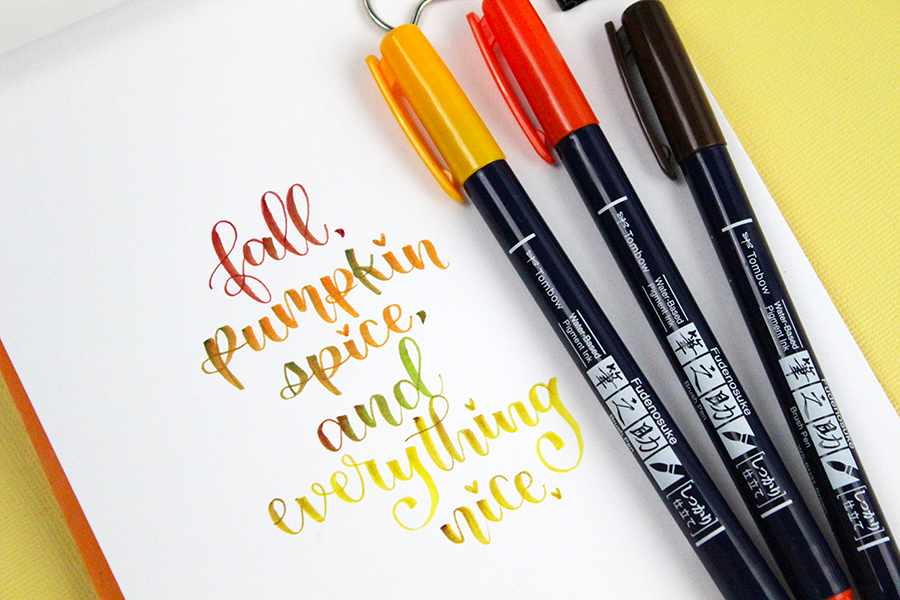 The NEW Tombow Fudenosuke Colors Brush Pens are the same formula as the Dual Brush Pens! Which means that you can blend them! Check out these 10 Color Combos to Blend! #tombow