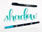 Use the Tombow Fudenosuke Brush Pen Soft Tip to add shadows to your lettering. #tombow #lettering 