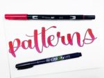 Use the Tombow Fudenosuke Brush Pen Hard Tip to add lines and patterns to your lettering. You can find these two brush pens in the Tombow Advanced Lettering Set. #tombow #lettering