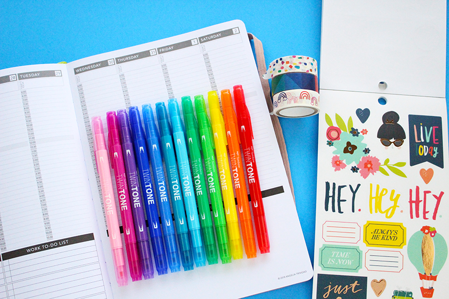 Learn 5 easy ways to use the Tombow TwinTone Dual Tip Markers on your planner! #tombow #planner