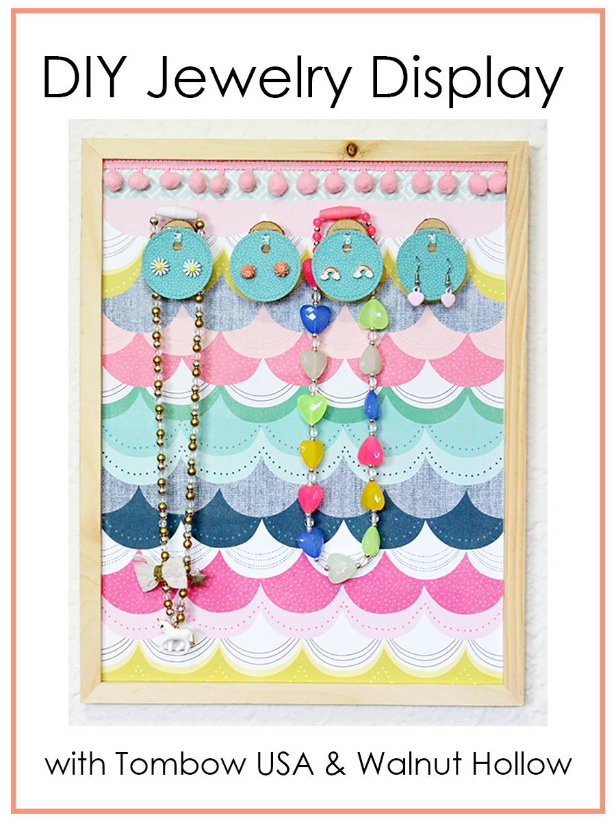 Super Easy DIY Jewelry Display with Tombow USA and Walnut Hollow #tombow #diy