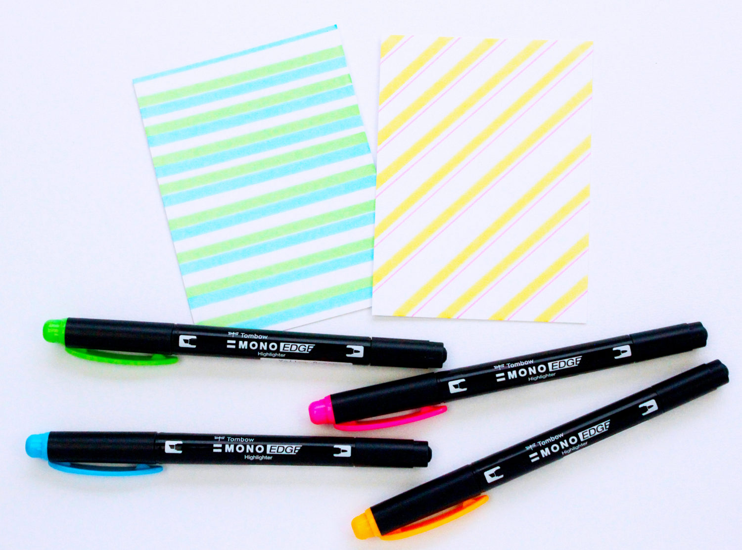 Check out how to make these bright DIY Pocket Cards with the NEW Tombow MONO Edge Highlighters #tombowusa
