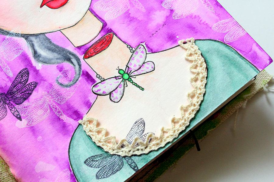 Dragonflies and Marie Antoinette Mixed Media Art by @jenniegarcian