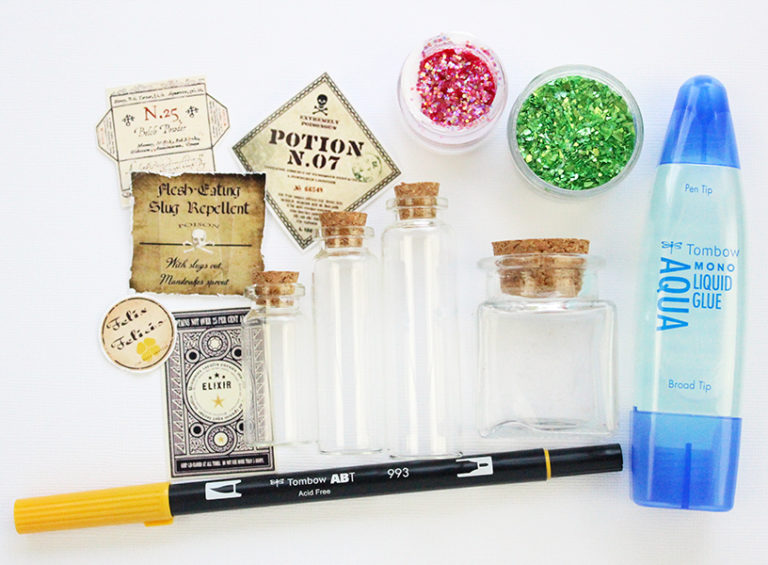 Easy Diy Potion Bottles For Your Halloween Display Tombow Usa Blog