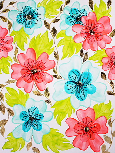 Watercolor Tropical Flowers With Tombow Dual Brush Pens - Tombow USA Blog