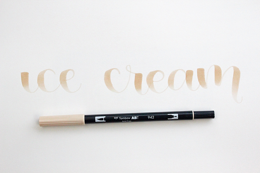 Learn how to create Ice Cream Lettering in 5 easy steps! #tombow #lettering
