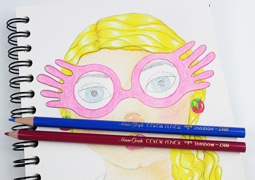 Luna Lovegood Fan Art Using The Tombow 1500 Series Colored Pencils #HarryPotter #tombow