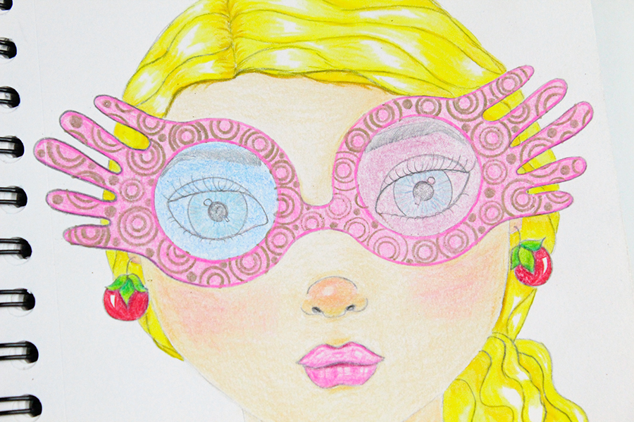 Luna Lovegood Fan Art Using The Tombow 1500 Series Colored Pencils #HarryPotter #tombow