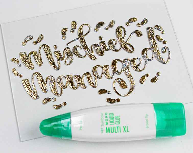 Mischief Managed!: A Gold Foiled Home Decor Tutorial Using Tombow Products and Scary Harry by PopFizzPaper #harrypotter #mischiefmanaged #tombow