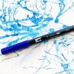 Use an airbrush tool or blow air using a straw to move the color around. You can keep adding drops and moving them until you are happy with the result. #tombow