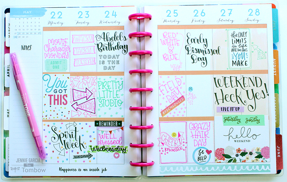 The NEW Tombow TwinTones are about to rock your planning world! Check out this post by @jenniegarcian to see a few doodling tips for your planner!