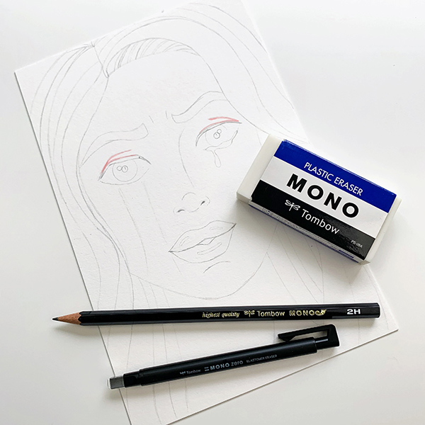 Pop Art Illustration Inspired By Roy Lichtenstein- Sketch your image using the Tombow MONO J Pencils. #tombow #popart
