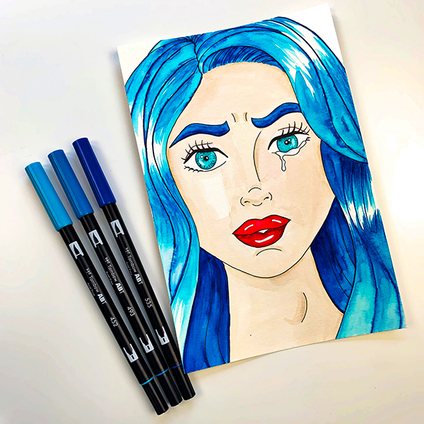 Pop Art Illustration Inspired By Roy Lichtenstein #popart #tombow 