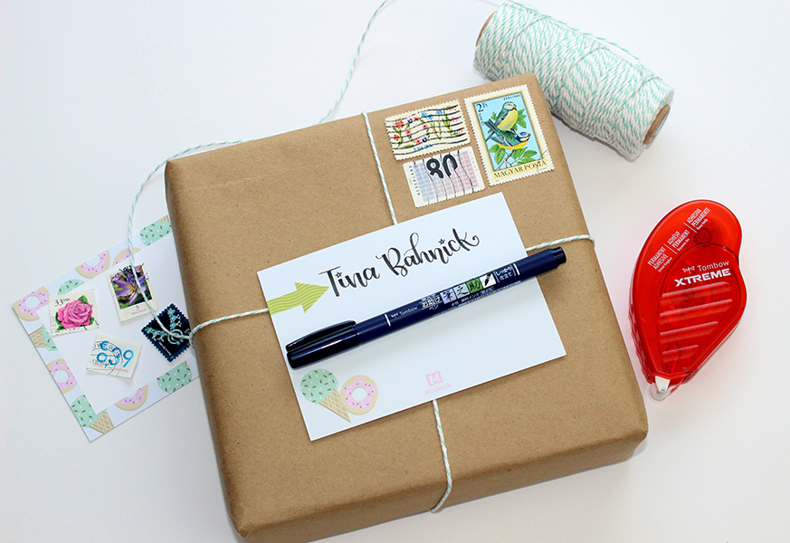 Check out @jenniegarcian 's tips to make easy pretty happy mail. She also shared 25 ideas to put in your happy packages! #tombow #happymail #snailmail