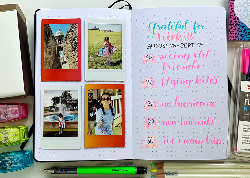 Use photos on your gratitude journal! The Tombow Mini Glue Tape is the perfect adhesive for photos. #tombow 