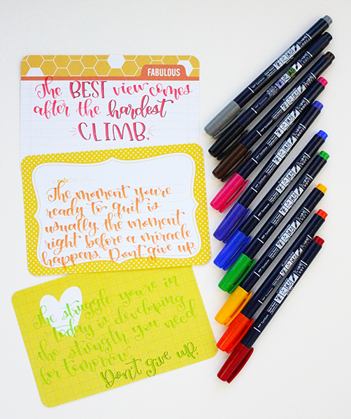 Spread kind words in your community using the Tombow Fudenosuke Colors. #tombow #kindness