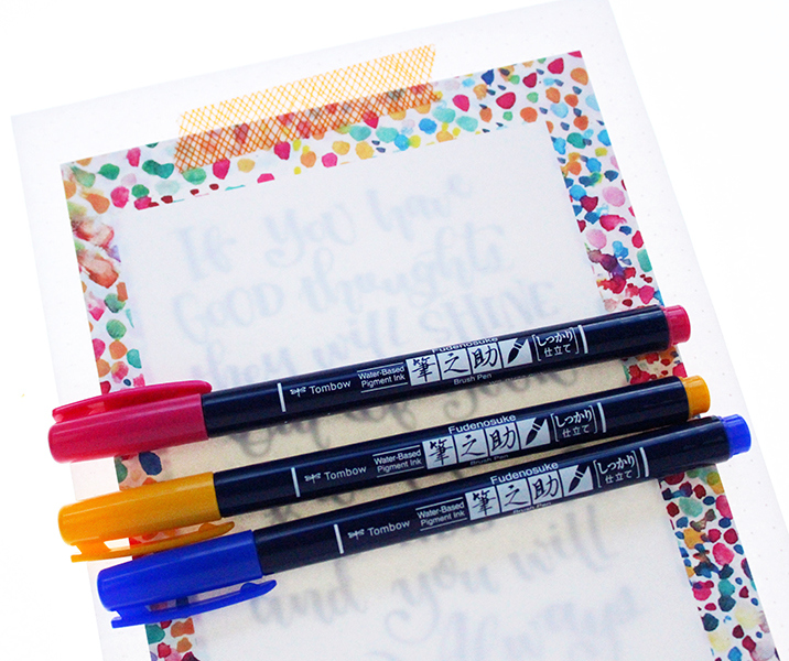 Spread kindness and color with Mixbook Cards and the NEW Tombow Fudenosuke Color Brush Pens! #Tombow #Mixbook #Lettering