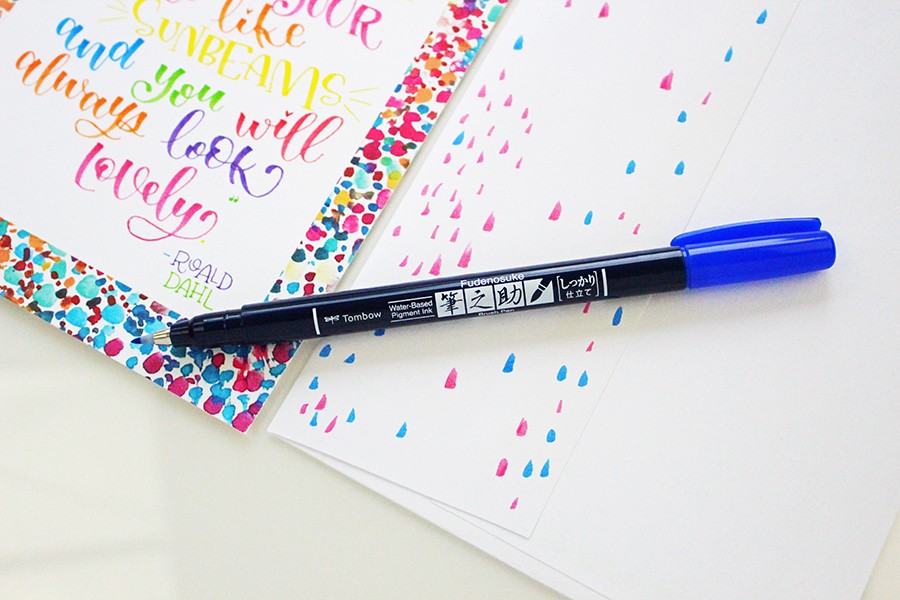 Spread kindness and color with Mixbook Cards and the NEW Tombow Fudenosuke Color Brush Pens! #Tombow #Mixbook #Lettering