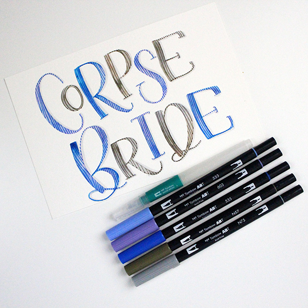 Tombow Color Palettes Inspired by the movie Corpse Bride. #tombow #tombowdualbrushpens