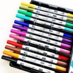 The Tombow ABT PRO Alcohol Based Markers come with a reusable stackable desk tray. #tombow