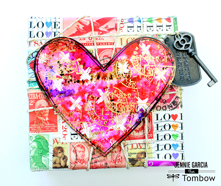 Valentine's Day Mail Art made by @jenniegarcian using @tombowusa products