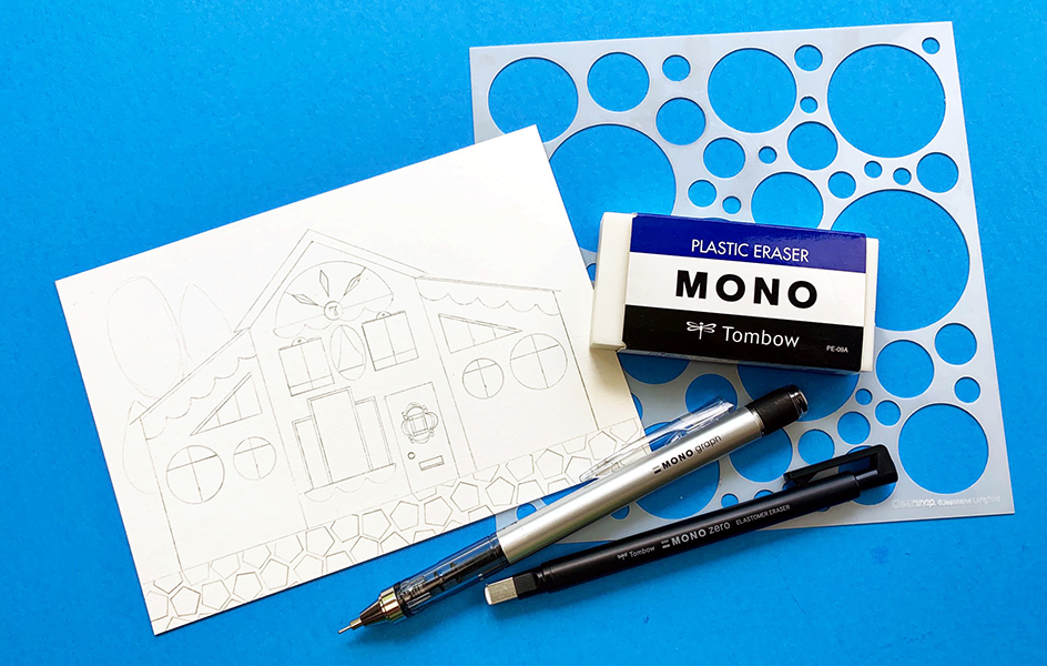 Don't be afraid to use stencils and rulers to make a piece of art! #tombow